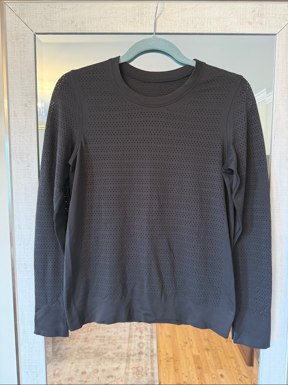 lululemon athletica Black Perforated Long Sleeve Tee